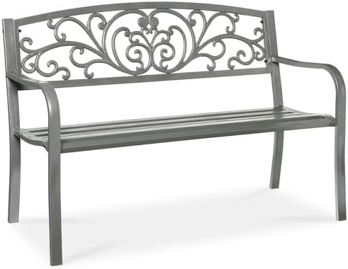 Best Choice Products Outdoor Bench Steel Garden Patio Porch Furniture by BestChoiceProducts