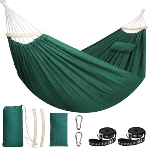 Chihee Cotton Blend Hammock 118 x 59 in 660 lb Detachable Spreader Bars by Chihee