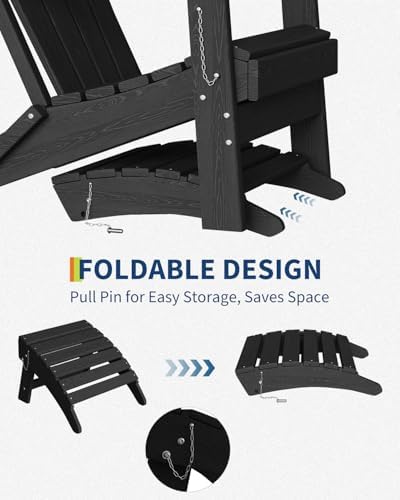 Garvee Folding Adirondack Ottoman, HDPE Footrest - Image 5
