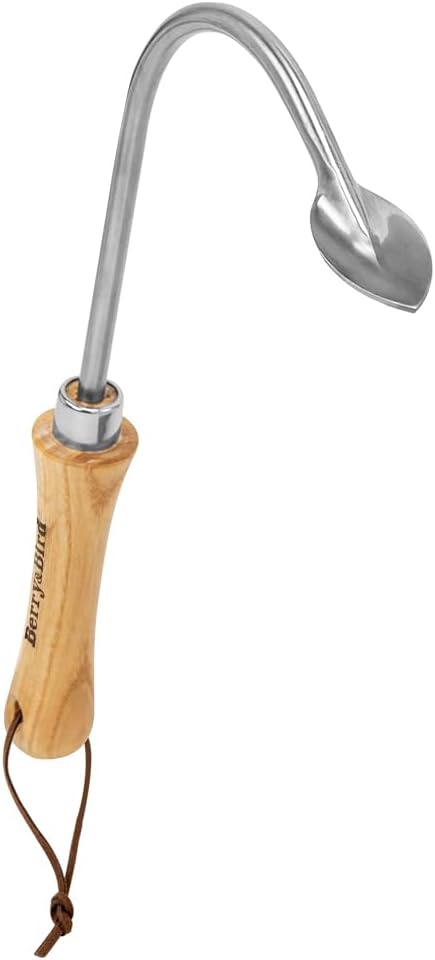 Berry&Bird Weed Puller Tool, Crack Weeder Cultivator Garden Hand Tools, Durable Curved Head Hook & Wooden Handle, Garden Digging, Edging, Planting Remover Tool for Patio Lawn Yard Moss Terrace Paving