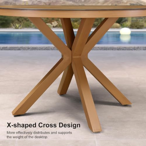 PURPLE LEAF Oversized Patio Round Dining Set 5 Pieces - Image 7