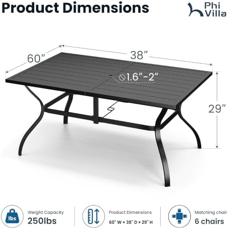 PHI VILLA Patio Table for 6 - Image 3