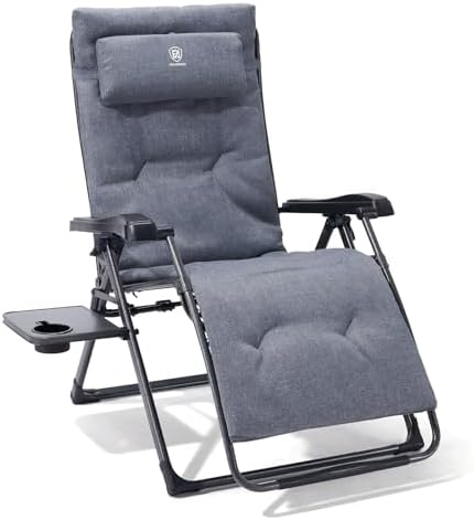 EVER ADVANCED Aluminum Zero Gravity Chair, 2.4" Padded, 350 lb Capacity by EVERADVANCED