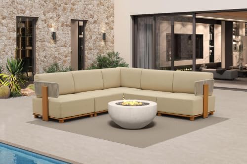PURPLE LEAF Patio Furniture Set Modular L-Shaped 5 PCS Sectional Sofa by Unknown