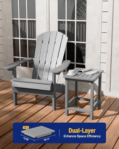 YEFU Outdoor Side Table, Weather Resistant HIPS, Maintenance Free - Image 4