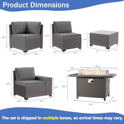 16 PCS Outdoor Patio Furniture Set, Outdoor Sectional Furniture - Image 6