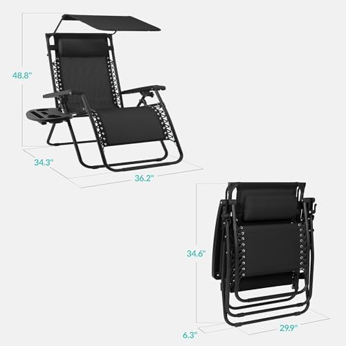 Best Choice Products Oversized Zero Gravity Chair Recliner w/ Canopy - Image 2