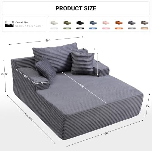 HANXIN Couch Chaise Lounge Chair Indoor, Boneless Sleeper Sofa Bed - Image 2