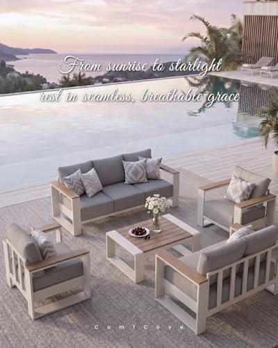 Oversized Aluminum Patio Furniture Set, 4 Pieces Luxury Outdoor Furniture Set - Image 7