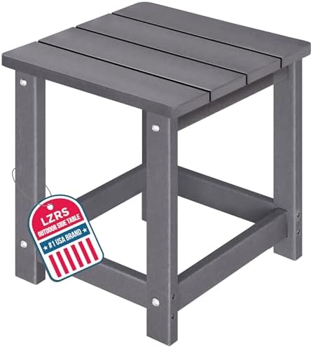 Patio Side Table, Heavy Duty HDPE Outdoor End Table by LZRSPET