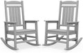 SERWALL Outdoor Rocking Chair Set of 2, Patio Rocking Chair, Light Gray by SERWALL