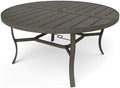 Round Outdoor Dining Table, 61-inch Aluminum Patio Table by HAPPATIO