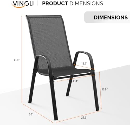 VINGLI Patio Chairs Set of 8 - Image 3