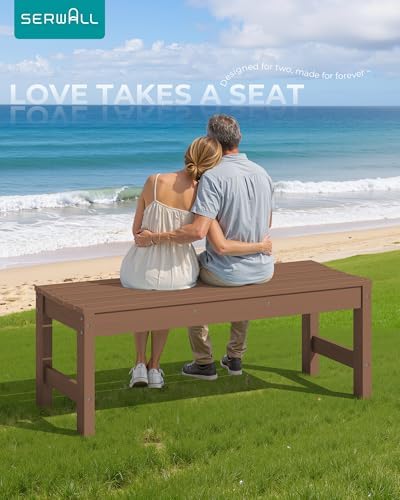 SERWALL 47 Inches Backless Outdoor Bench - Image 2