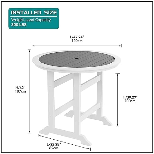 Patio Bar Table, Outdoor Height Bar Table Tall - Image 2