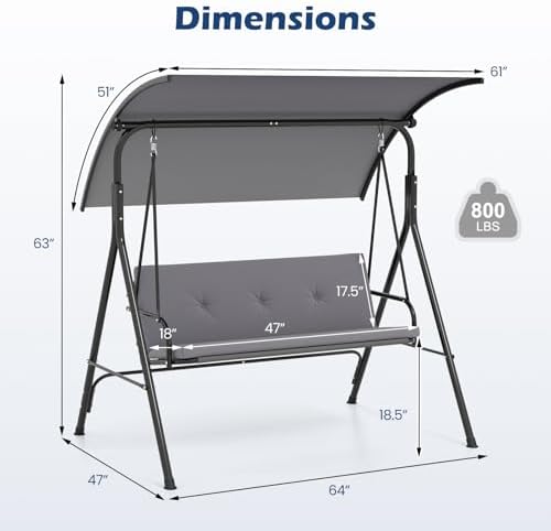 Tangkula 2 Person Porch Swing - Image 6