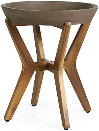 Christopher Knight Home Oprah Outdoor Side Table, Teak and Light Gray by ChristopherKnightHome