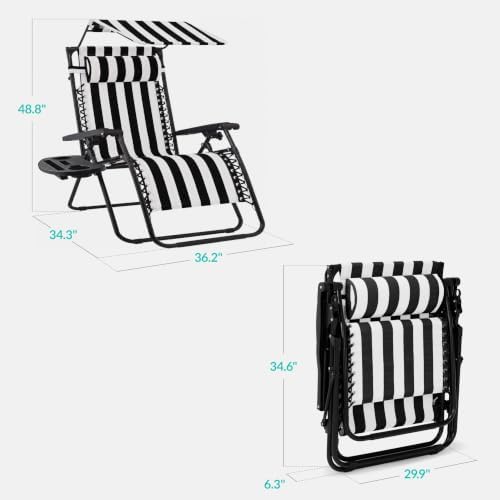 Best Choice Products Oversized Zero Gravity Chair Recliner w/ Canopy - Image 2