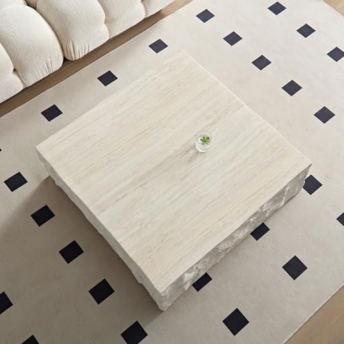 Square Coffee Table for Living Room Modern Center Table for Apartment, No Need - Image 4