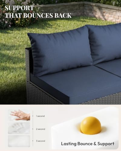 WWR 7 Piece Outdoor Patio Furniture Set, All-Weather Modular PE Wicker - Image 3
