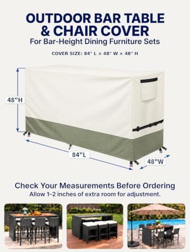 Bitubi Outdoor Bar Height Dining Set Cover - Image 2