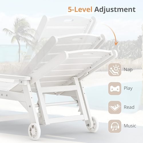 LUE BONA Outdoor Chaise Lounge Chair, 5‑Position - Image 6