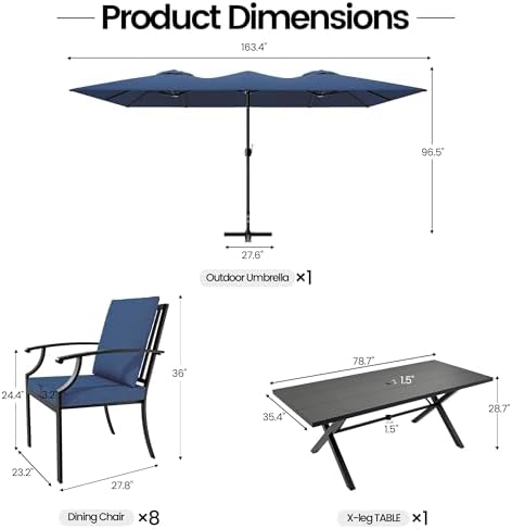 10 PCS Outdoor Patio Dining Set - Image 7
