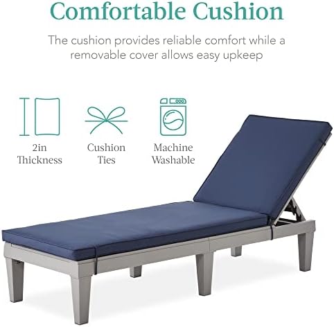 Best Choice Products Outdoor Lounge Chair, Resin Patio Chaise Lounger - Image 5