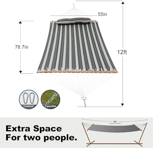GAFETE 12ft 2 Person Hammock for Outside - Image 3