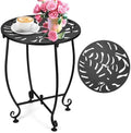 17Inch Height Patio Side Table, Outdoor Metal Side Tables, Weather Resistant by DARCKLE