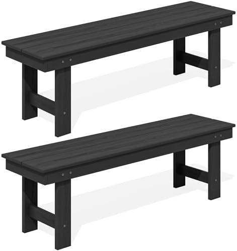 SERWALL 2-Person Backless Outdoor Bench 56 Inches, 2 Pack by SERWALL