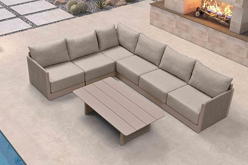 PURPLE LEAF Outdoor Sectional 7 PCS w/Table, Thick Cushions Patio - Image 2