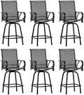 Sophia & William Swivel Outdoor Bar Stools Set of 6, Dark Grey by SophiaWilliam