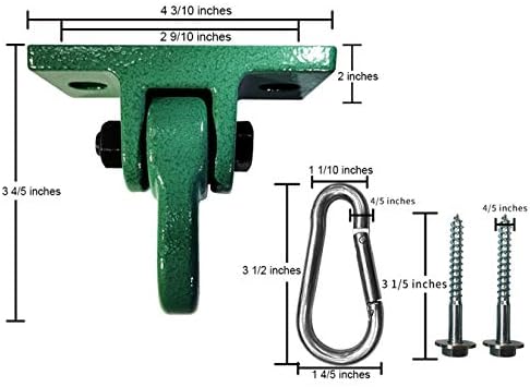 ABUSA Heavy Duty Green Swing Hangers Screws Bolts Included Over 5000 lb - Image 4