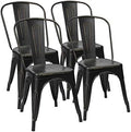 Furmax Metal Dining Chair Indoor Outdoor Use Stackable Chic Side Classic by Furmax