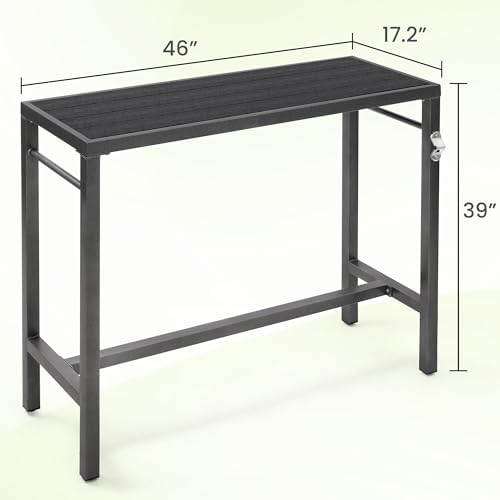 Murago Outdoor Bar Table, Bar Height Outdoor Pub Table, 46 inch Long - Image 3