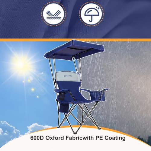 Camping Chair with Canopy, Beach Chair with Shade, Lightweight Oversized - Image 7