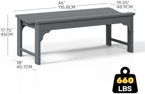 Outdoor Benches Weatherproof, All Weather Resistant Park Bench Poly Lumber - Image 3