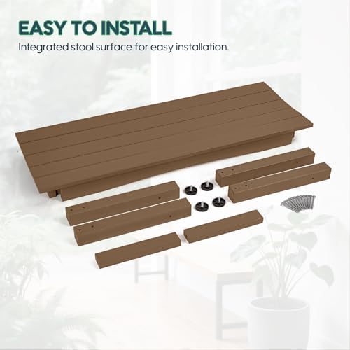 Weatherproof HIPS Outdoor Bench, 2-Person Patio Dining Bench, All-Weather Poly - Image 6