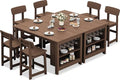 SERWALL 8-Piece Outdoor HDPE Counter-Height Bar Dining Set by SERWALL