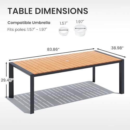 Crestlive Outdoor Dining Table for 8 - Image 3