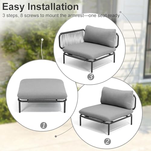 7 Piece Modern Outdoor Sectional Sofa - Image 3
