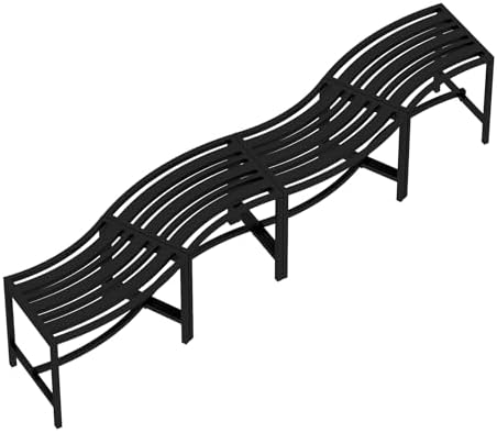 Metal Outdoor Curved Fire Pit Bench Set of 4, Fire Pit Seating Waterproof - Image 4