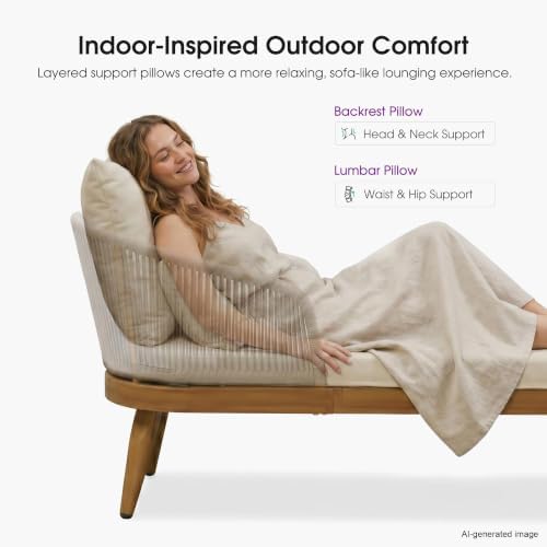 PURPLE LEAF Outdoor Chaise Lounge Chairs 4 Pieces - Image 4