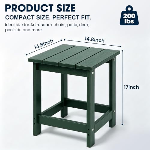 Patio Side Table, Heavy Duty HDPE Outdoor End Table - Image 3