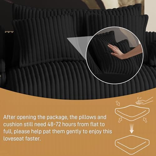 114" Oversized Double Chaise Lounge, Corduroy Sofa Bed - Image 3