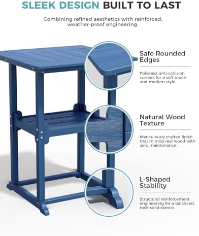 Ciokea 5 Pcs Outdoor Bar and Chairs Set, Square Bar Height High Top Bar Table - Image 4