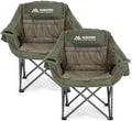 Oversized 2 Pack Camping Chairs, Padded Camping Chair Support 450LBS by Huskfirm