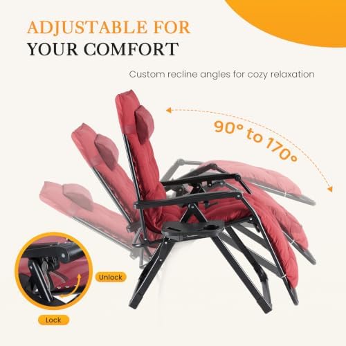 NEWBULIG Zero Gravity Chairs Set of 2, Outdoor Chairs - Image 3