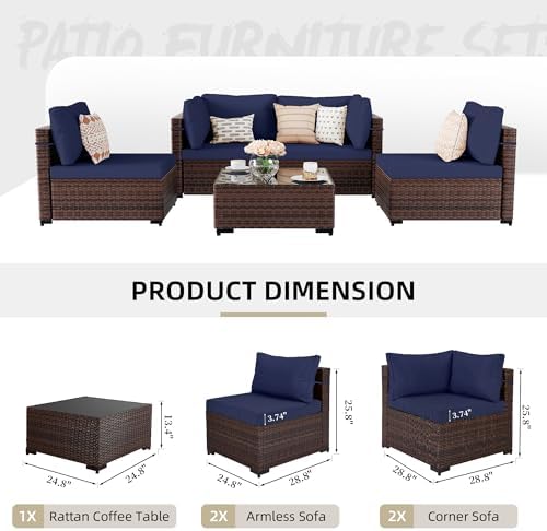 5-Piece Wicker Patio Furniture Set - Image 2